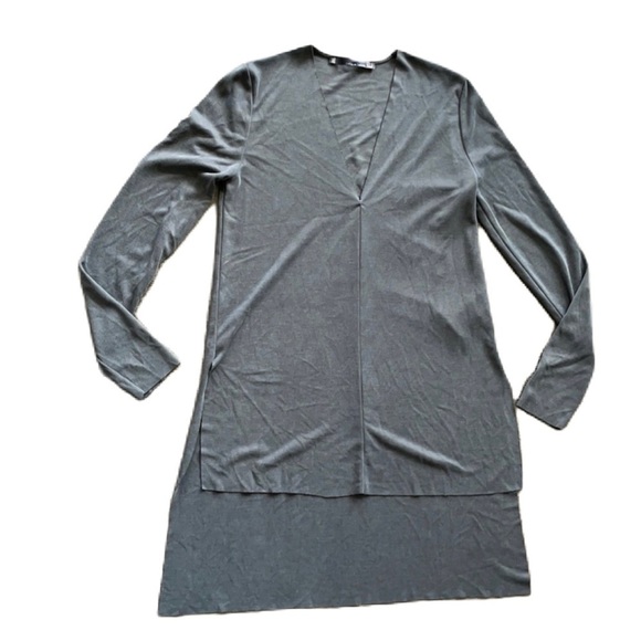 ⭐️HP⭐️SzS ZARA steel grey/blue long sleeve tunic top EUC - Picture 3 of 8